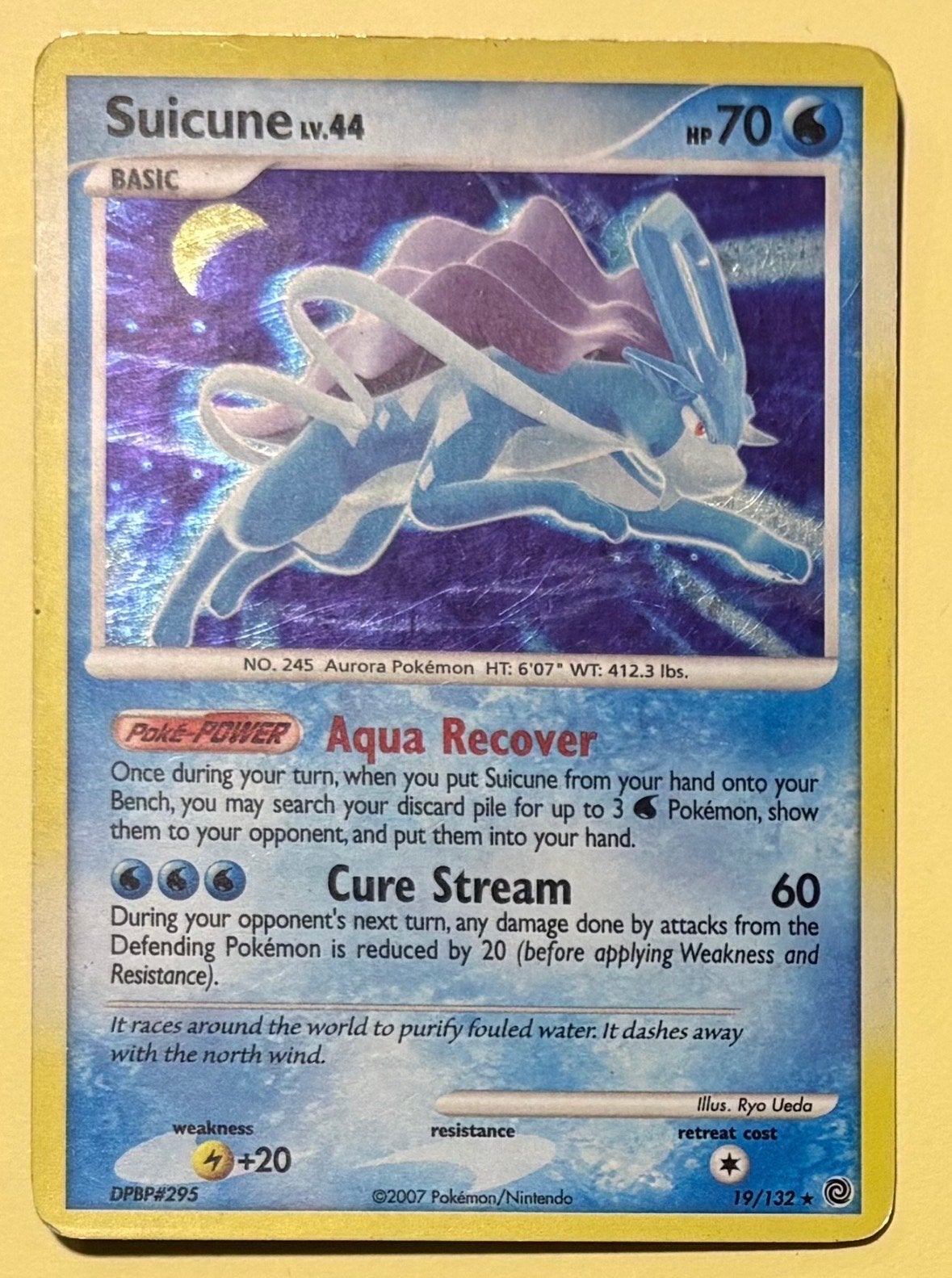 Pokémon Kaart Suicune 19/132, Ophalen of Verzenden, Gebruikt, Losse kaart, Foil