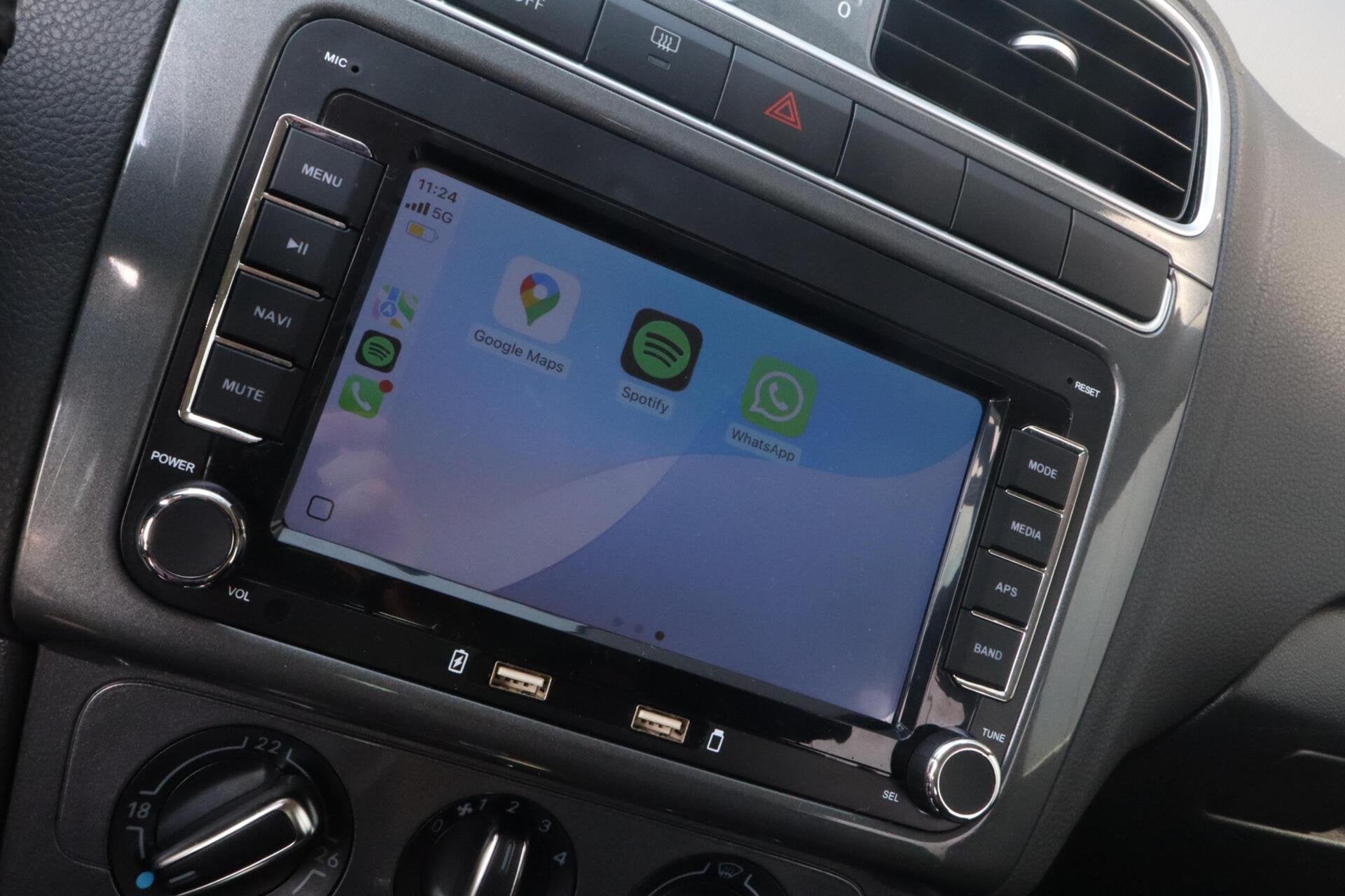 Volkswagen Polo 1.2 TSI Highline AUTOMAAT NL AUTO, CARPLAY, Auto's, Euro 5, Stof, Zwart, 4 cilinders