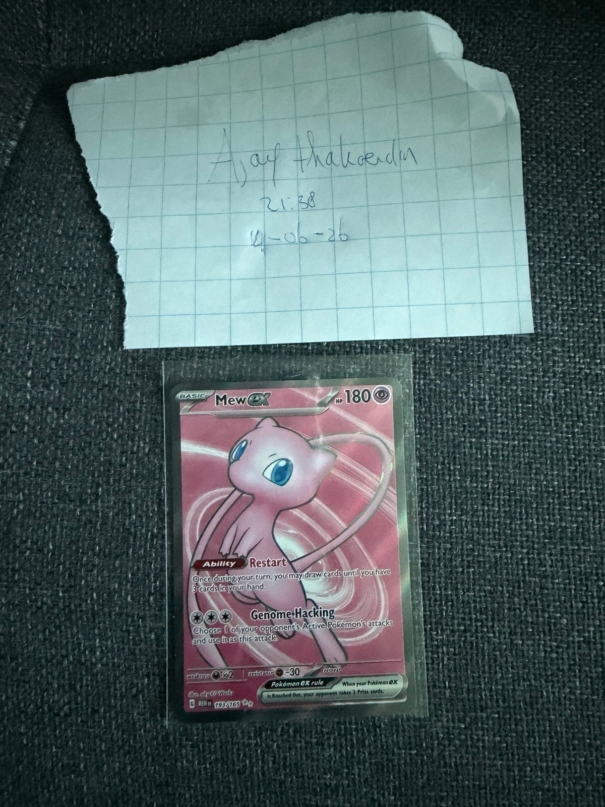 Mew ex 193/165 Pokémon kaart - 151, Hobby en Vrije tijd, Verzamelkaartspellen | Pokémon, Ophalen of Verzenden, Nieuw, Losse kaart