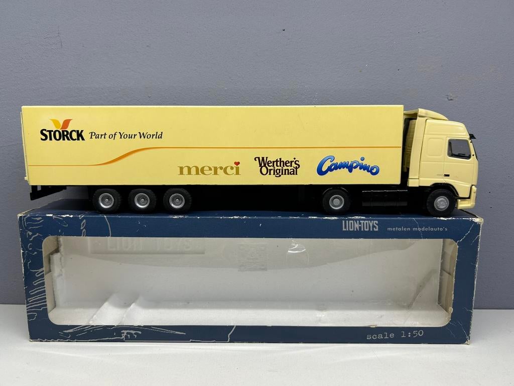 Lion toys car Volvo FH12 Storck Merci Campina, Ophalen of Verzenden, Nieuw, Bus of Vrachtwagen, Lion Toys