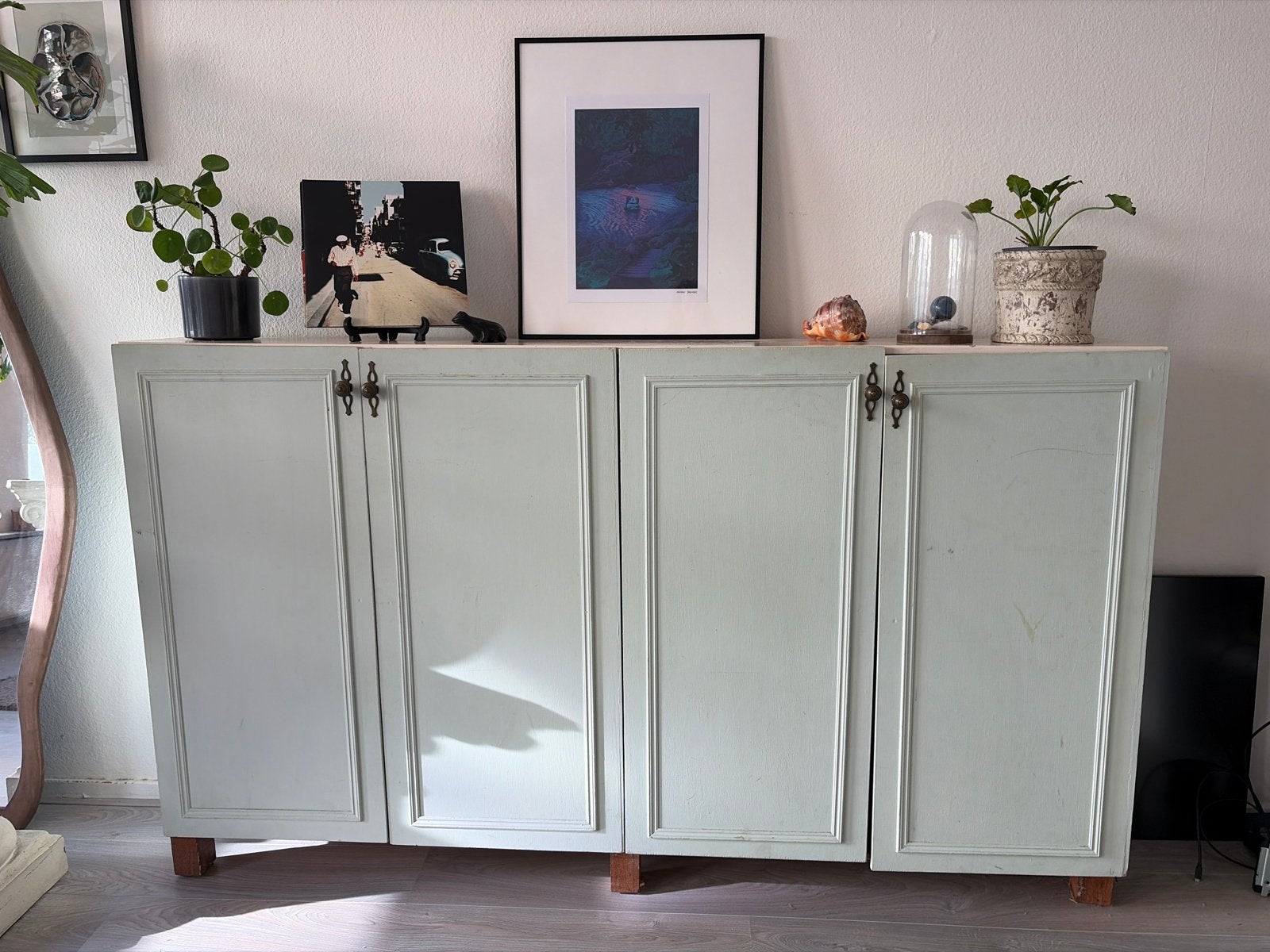 Kast met planken en brocante handgrepen, Ophalen, Gebruikt