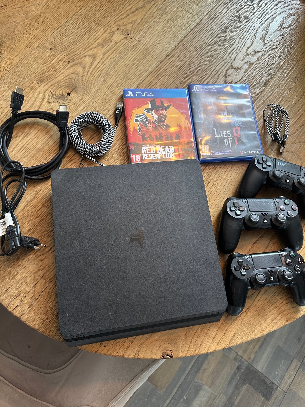 PS4 Slim incl. 3 controllers, 2 games en toebehoren, Ophalen, Met 3 controllers of meer, Slim, 500 GB