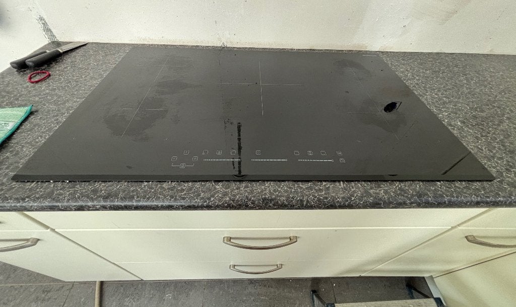 Inductie kookplaat 90 cm breed, Huis en Inrichting, Keuken | Keukenelementen, Ophalen, Zwart, 50 tot 100 cm, Zo goed als nieuw