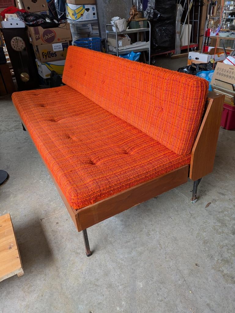 Vintage daybed, Ophalen of Verzenden, Gebruikt, Tweepersoons, Stof
