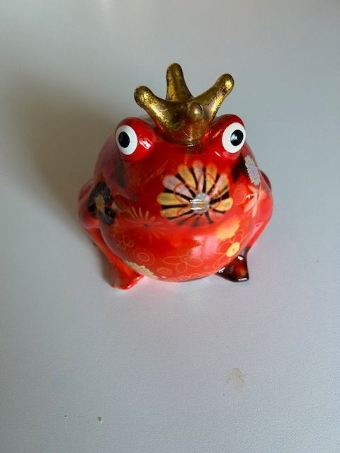 Vrolijke Kikker Spaarpot met Kroon – Nieuw!, Verzamelen, Spaarpotten, Nieuw, Dier, Steen, Aardewerk of Keramiek, Ophalen of Verzenden