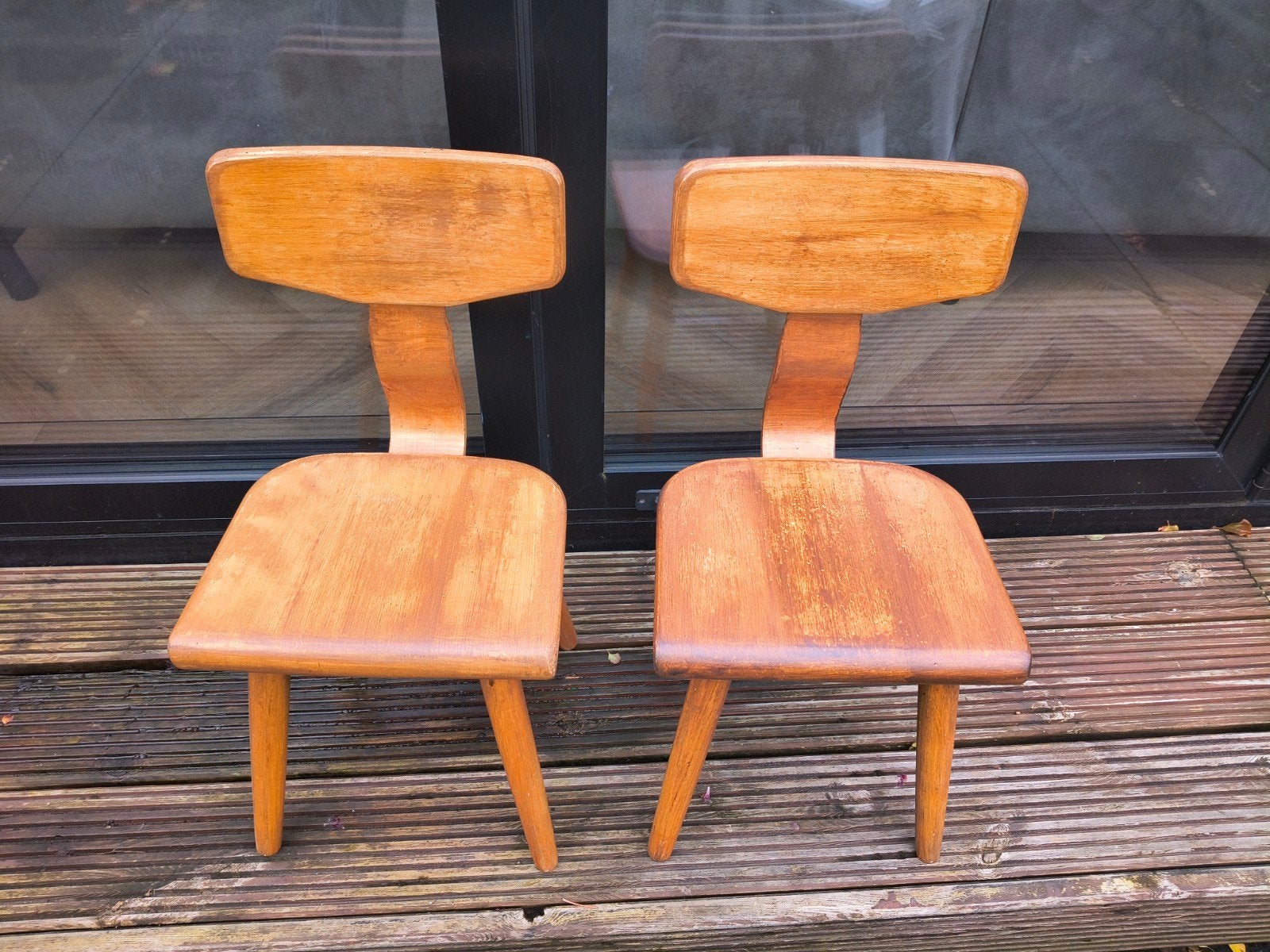 Set van 2 vintage houten kinderstoelen, Ophalen of Verzenden