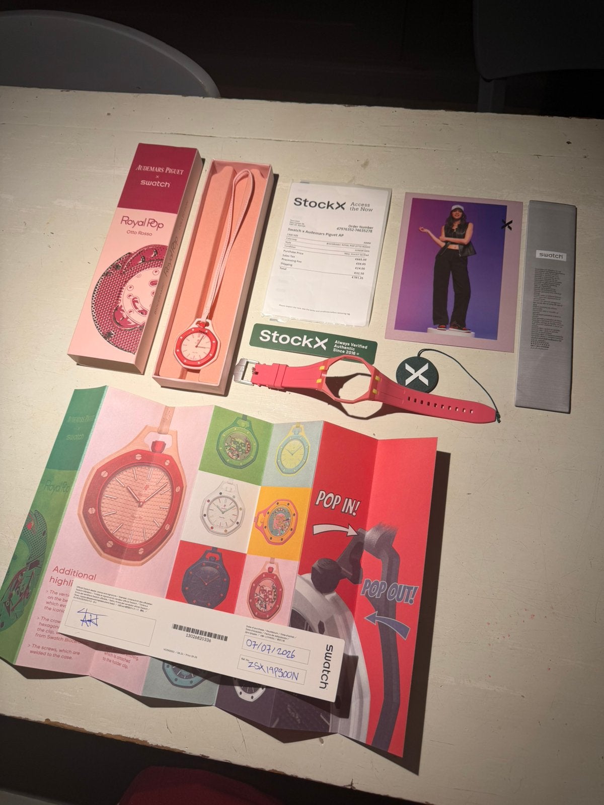Swatch x Audemars Piguet AP Royal Pop Otto Rosso (roze), Overige merken, Nieuw, Kunststof, Ophalen of Verzenden