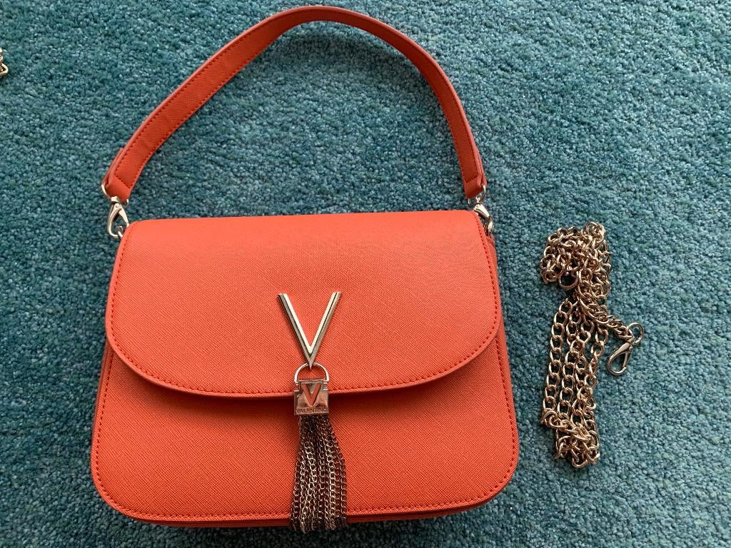 Valentino by Mario Valentino schoudertas tas oranje 21x23x18, Ophalen of Verzenden, Nieuw, Oranje, Leer