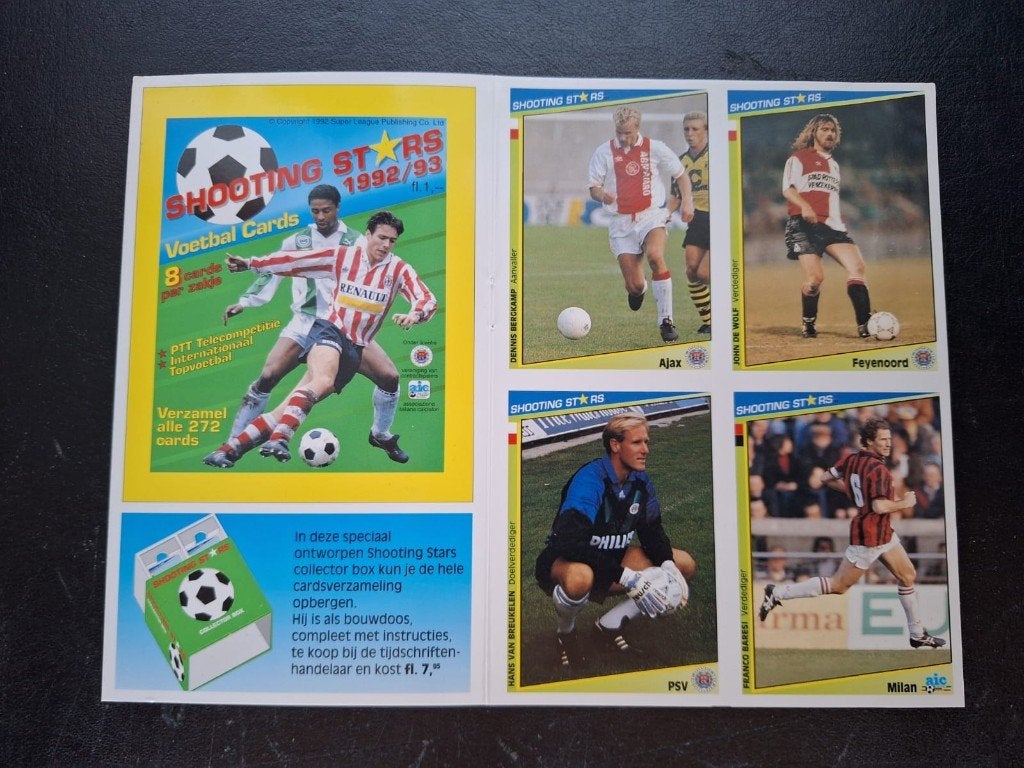 Velletje Shooting Stars Eredivisie 1992/93, Ophalen of Verzenden, Zo goed als nieuw, Ajax, Poster, Plaatje of Sticker
