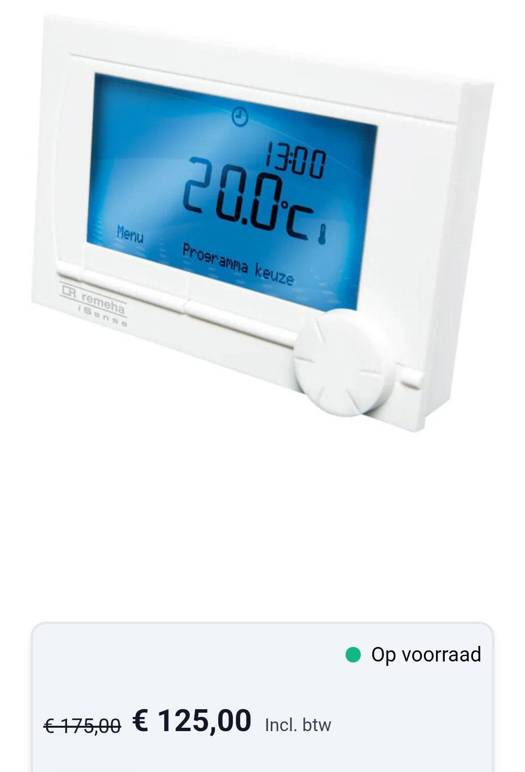 Remeha iSense Digitale Klokthermostaat, Doe-het-zelf en Verbouw, Verzenden, Slimme thermostaat, Gebruikt