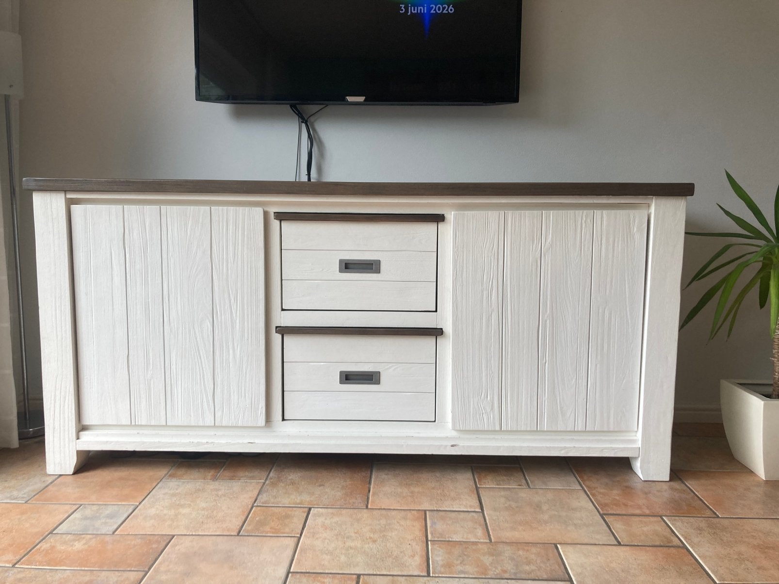 Dressoir kast acacia hout, Ophalen, Gebruikt, 150 tot 200 cm, 25 tot 50 cm