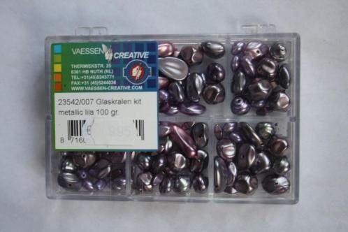Glaskralen kit metallic lila 300 gram, Ophalen of Verzenden, Nieuw, Kraal