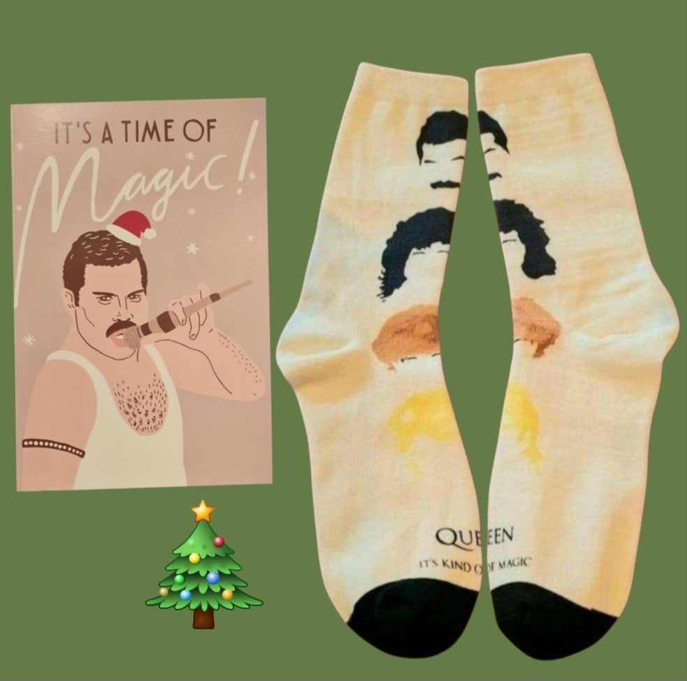 QUEEN "IT'S A KIND OF MAGIC" SOKKEN + KERST KAART QUEEN, Ophalen of Verzenden, Nieuw