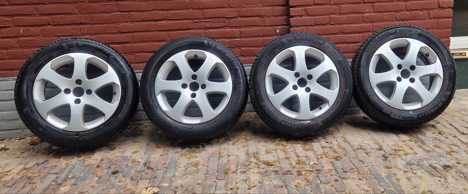 Peugeot 205/55/16 velgen michelin banden, Auto-onderdelen, Banden en Velgen, Ophalen, Gebruikt, 16 inch, Banden en Velgen
