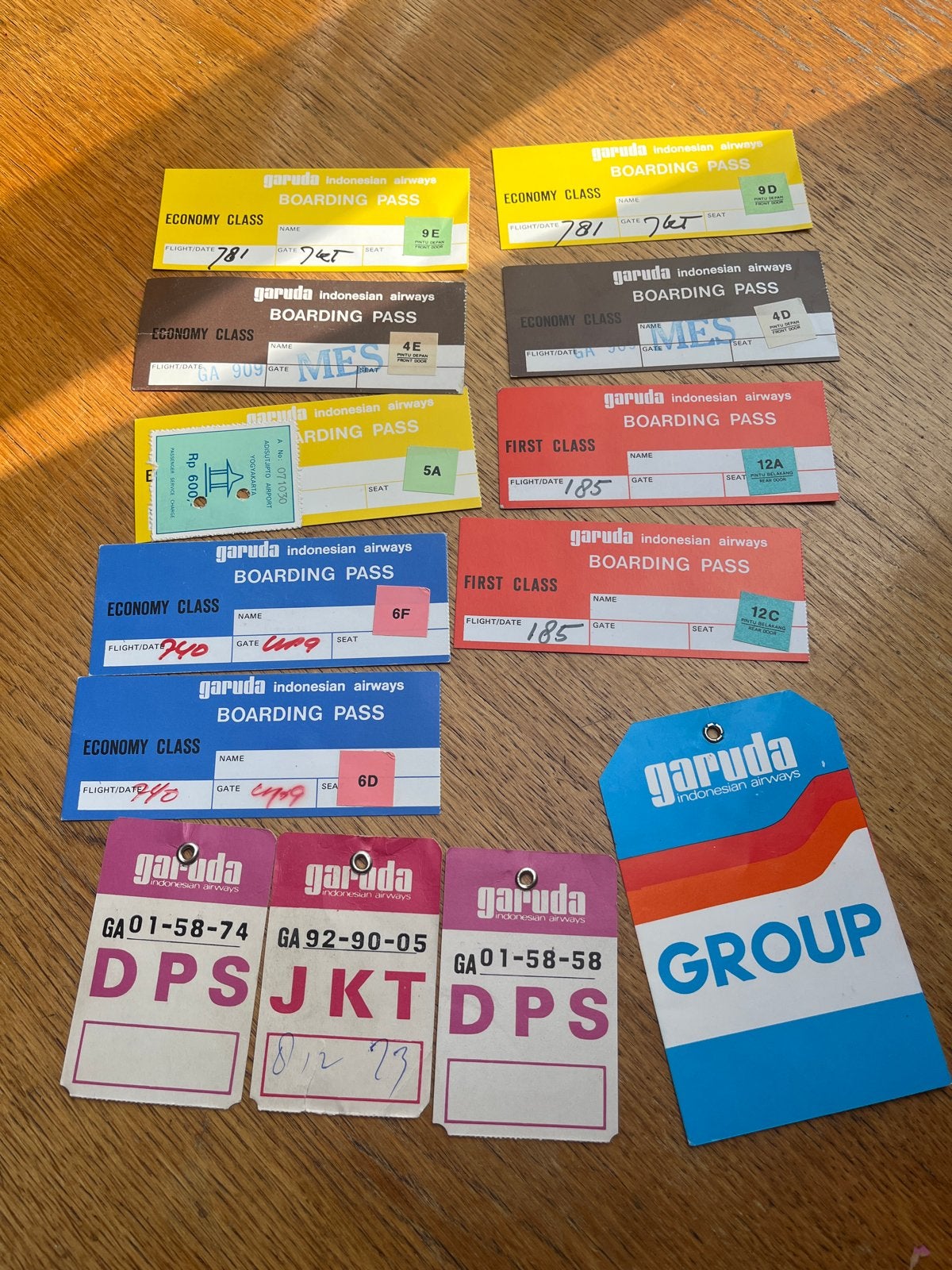 Garuda Indonesian Airways Collectie: Boardingpassen & Labels, Verzamelen, Ophalen of Verzenden, 1960 tot 1980, Gelopen, Buiten Europa