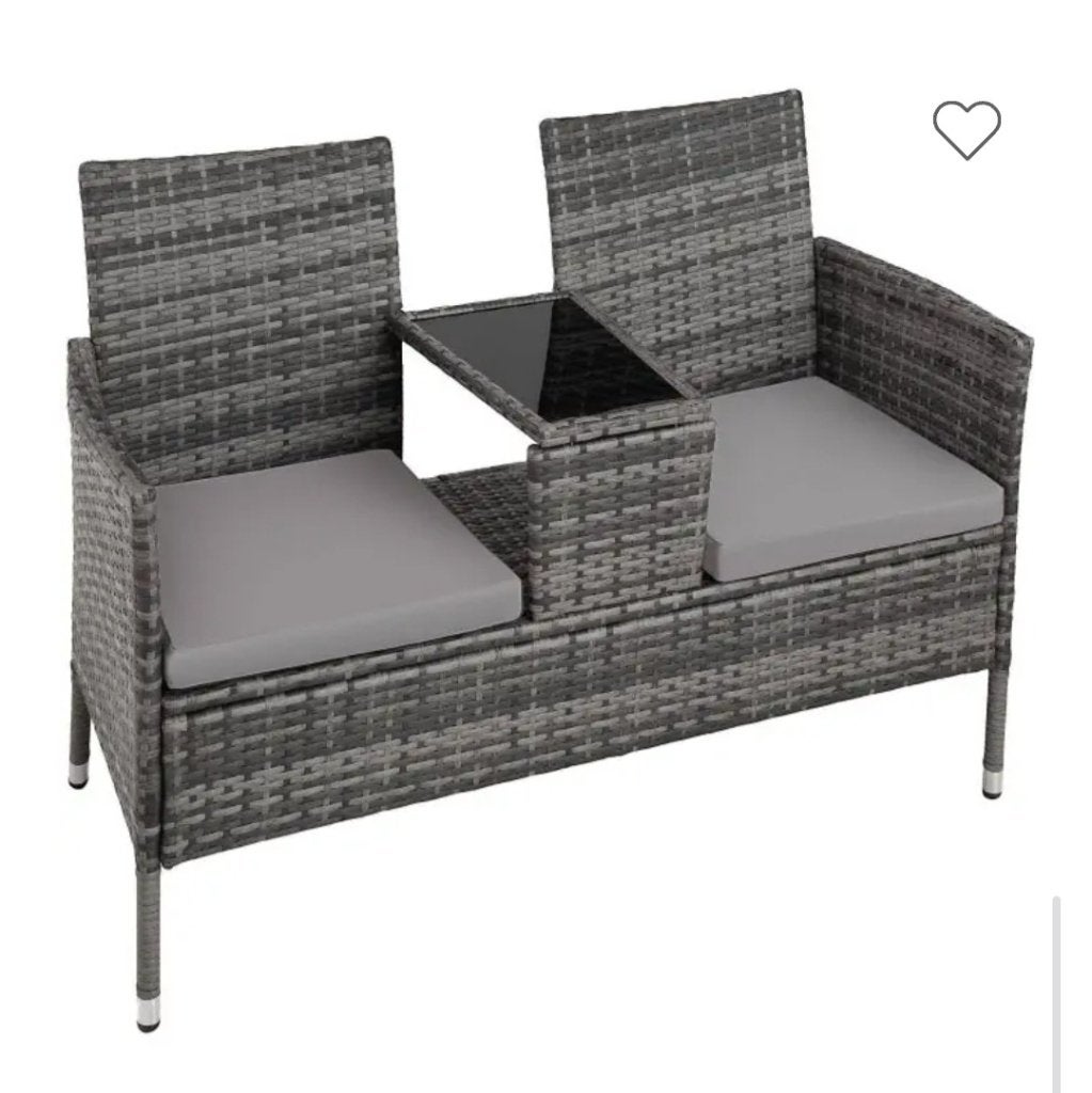 Tuinbankje met tafel, Ophalen, Zo goed als nieuw, Wicker