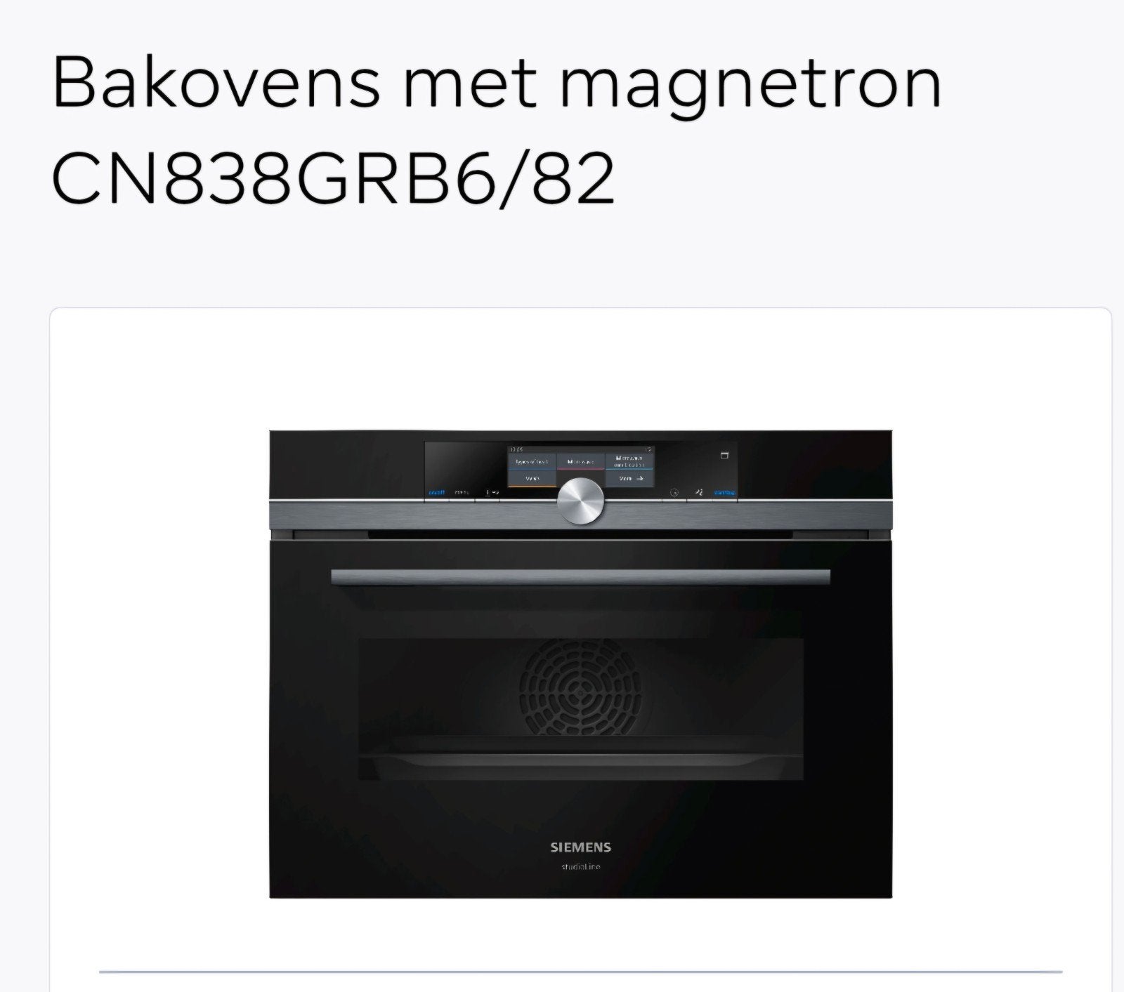 siemens combi oven, 45 tot 50 cm, Gebruikt, Siemens, Ophalen of Verzenden