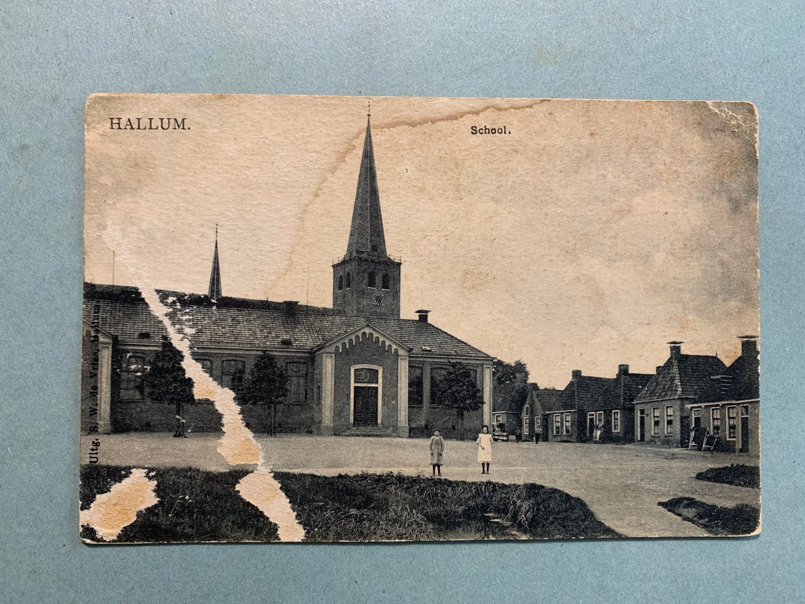 1907 Hallum - school, Ophalen of Verzenden, Voor 1920, Gelopen, Friesland