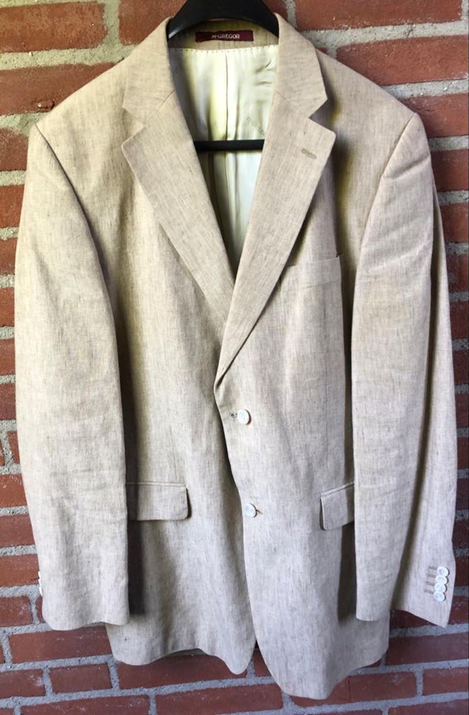 ZGAN McGregor mod Ety Servan Linnen Katoen Beige Mt 52, Ophalen of Verzenden, Zo goed als nieuw, Maat 52/54 (L), Beige
