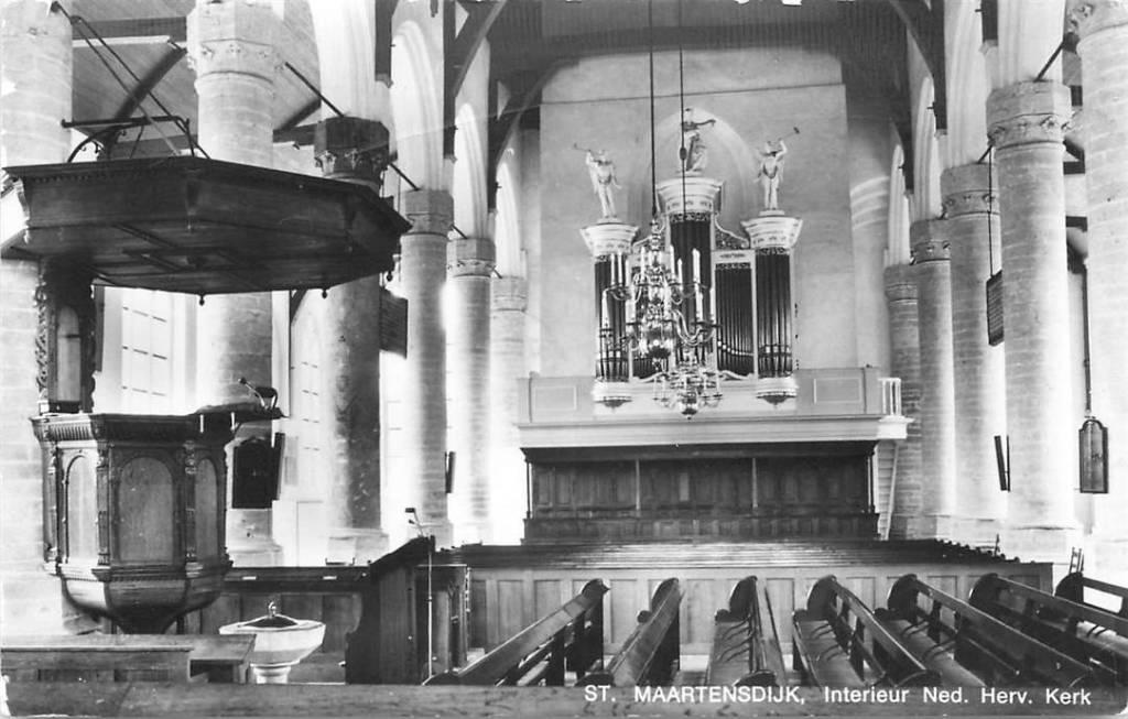 381-493-003 St Maartensdijk Interieur Kerk, Verzamelen, Ansichtkaarten | Nederland, Verzenden, Voor 1920, Zeeland