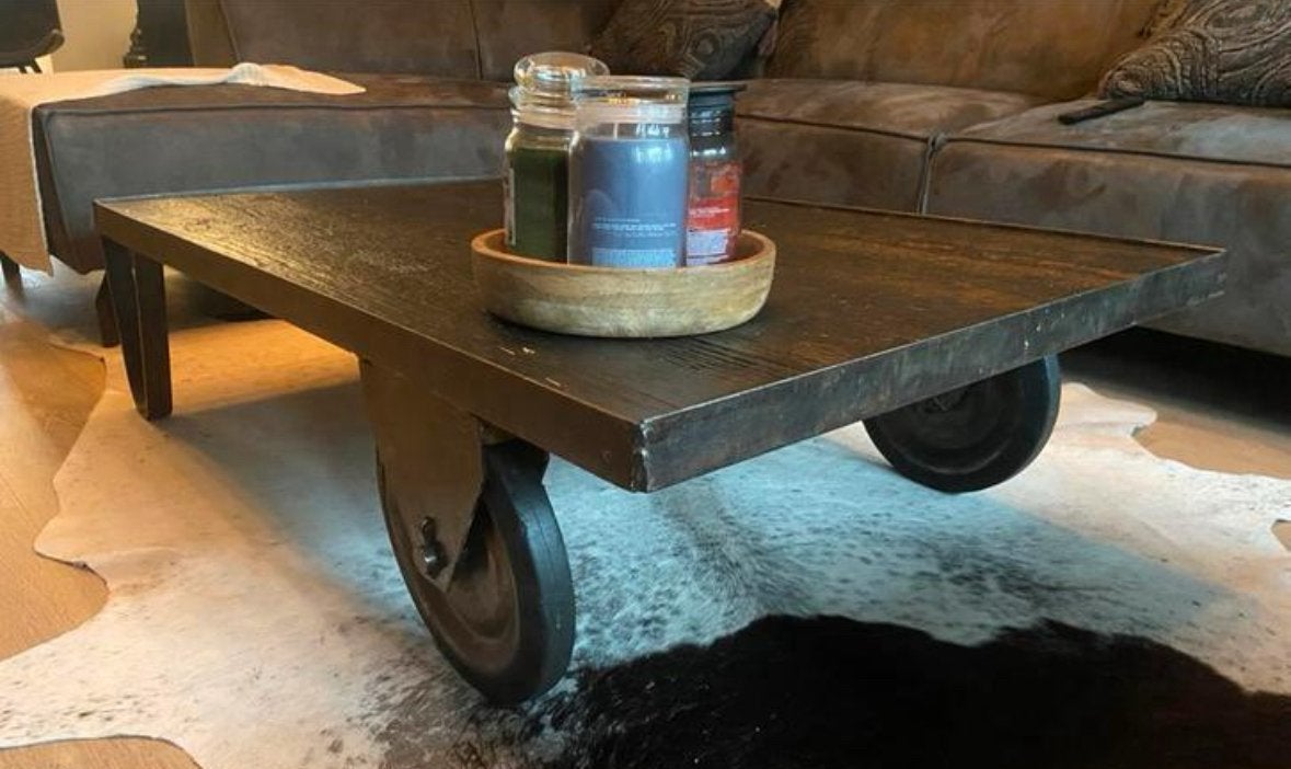 Vintage, Palletwagen - Salontafel, Gebruikt, 50 tot 100 cm, 100 tot 150 cm, Industrieel