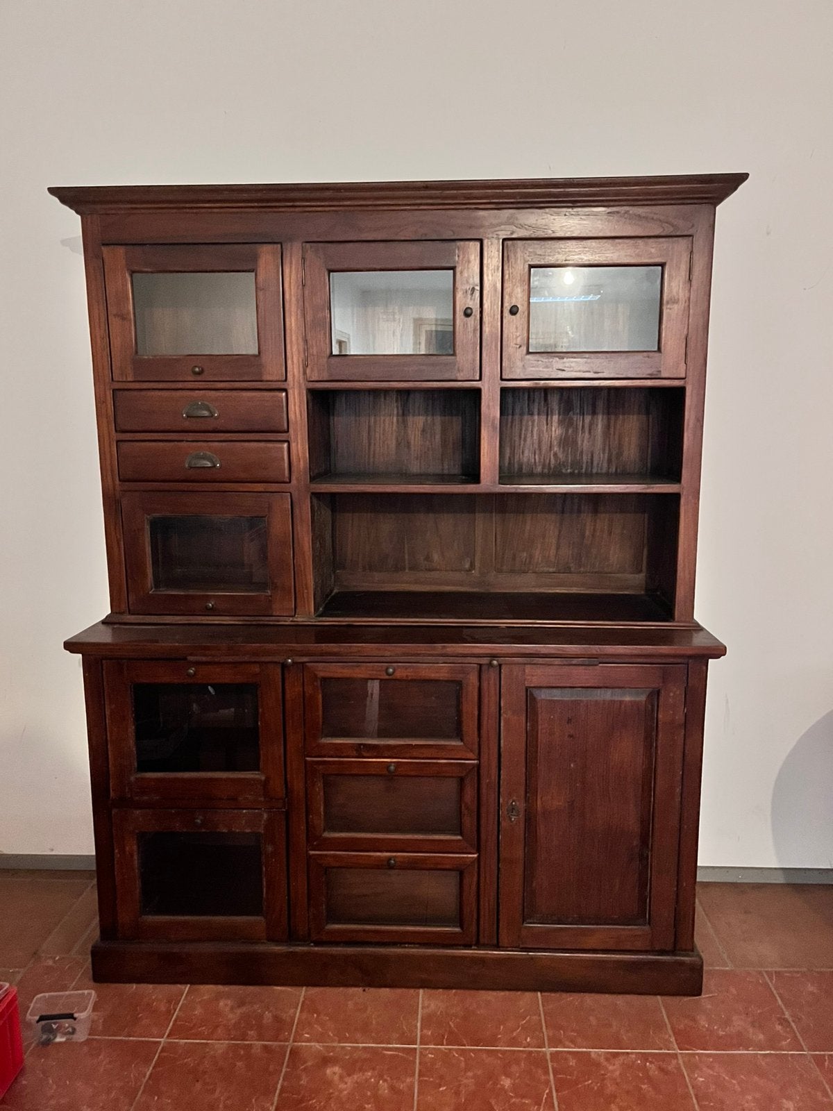 Prachtige oude houten buffetkast, Huis en Inrichting, Ophalen, Gebruikt, 25 tot 50 cm, 200 cm of meer