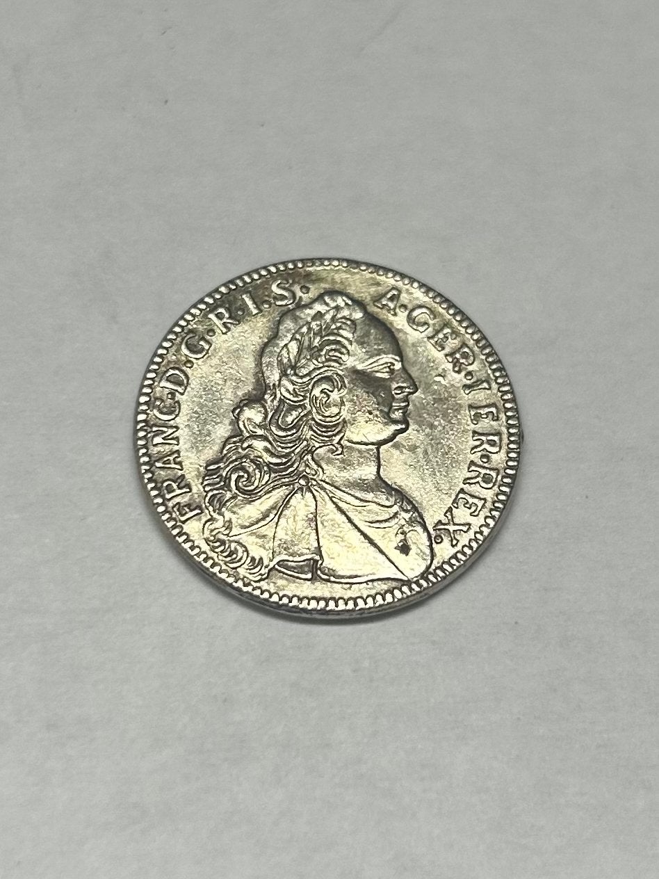Zilveren munt van Frans I Stefanus, Heilige Roomse Rijk, Ophalen of Verzenden, Oostenrijk, Losse munt, Zilver