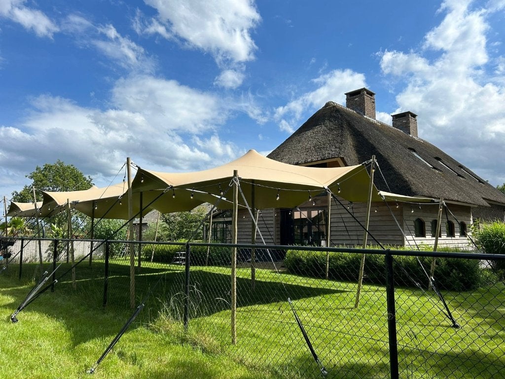 Stretchtent 20x6,5m huren | festival en feest | 200 pers., Ophalen, Overige
