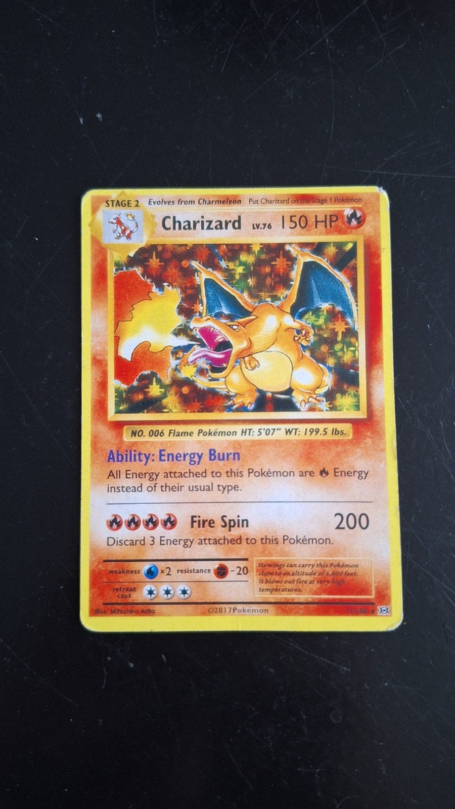 Pokémon Charizard kaart 11/108 (2017) - Zeldzaam!, Hobby en Vrije tijd, Ophalen of Verzenden, Gebruikt, Losse kaart