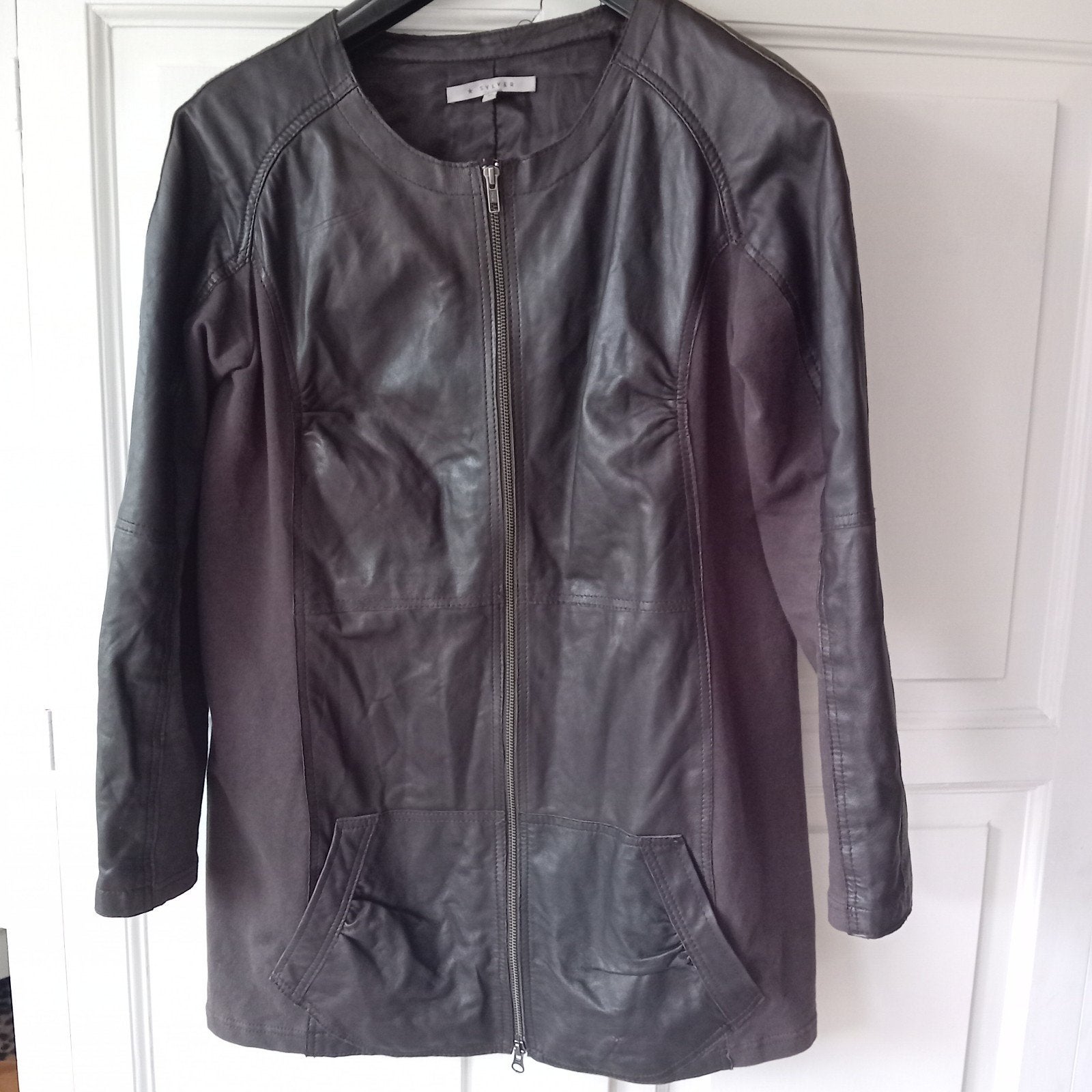 kalfs leren jasje bruin 40, Maat 38/40 (M), SYLVER, Bruin, Verzenden