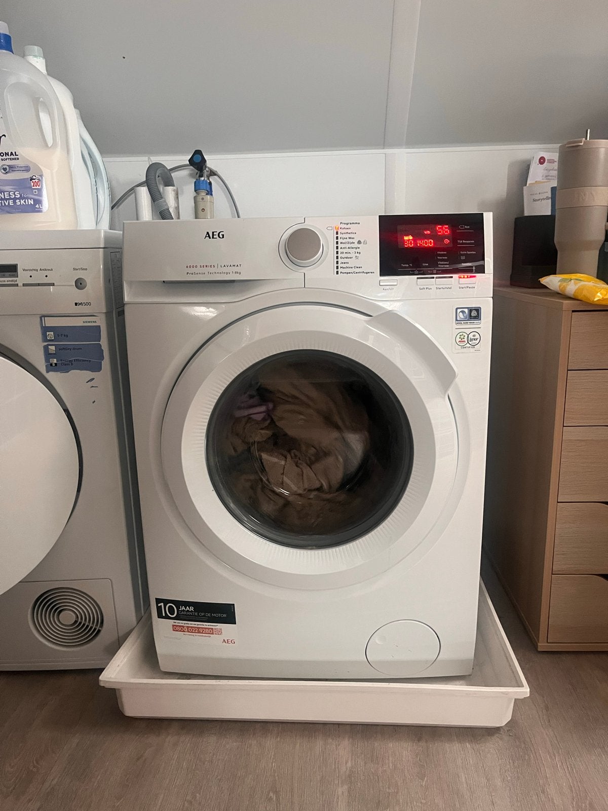 AEG L6FBN84GP ProSense Wasmachine, Ophalen, Handwasprogramma, Zo goed als nieuw, Voorlader