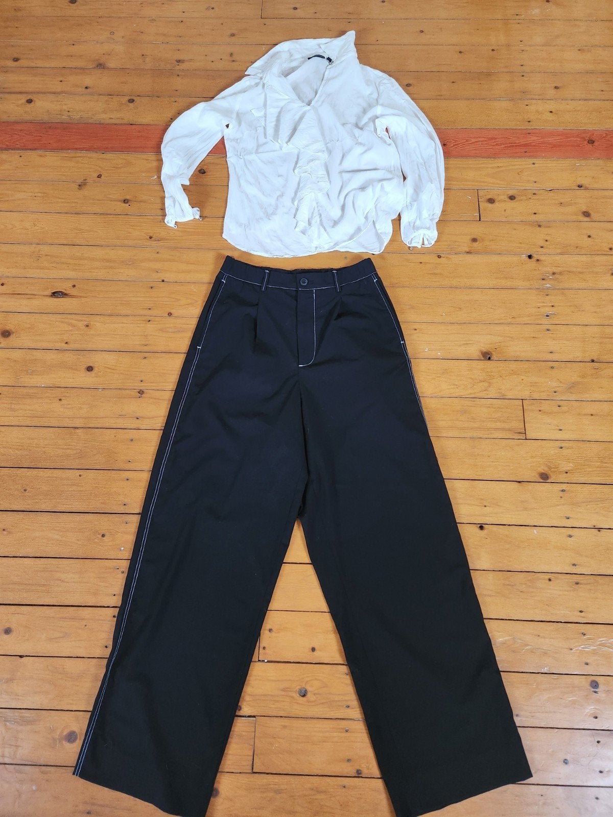 Zara Wide Leg Broek High Waist maat S + Gratis blouse, Ophalen of Verzenden, Zo goed als nieuw, Maat 36 (S), Lang