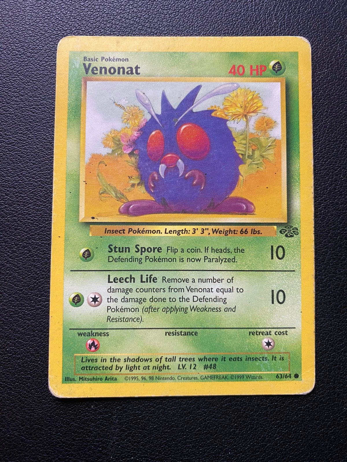 Venonat - Jungle - 63/64 - Pokemon kaart, Ophalen of Verzenden, Gebruikt