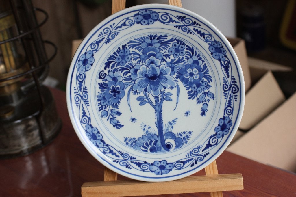 Oud wandbord Porceleyne fles levensboom gemerkt, Ophalen of Verzenden