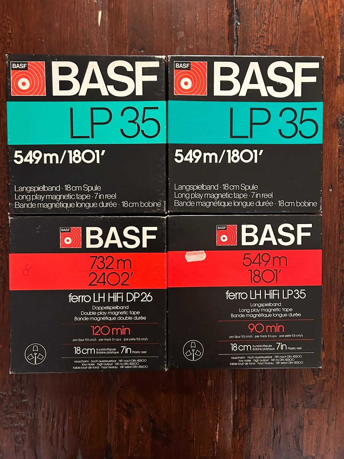 4x BASF Ferro LH HIFI DP26 & LP35 Spoelenbanden, Audio, Tv en Foto, Ophalen of Verzenden, Onderdeel, Met banden