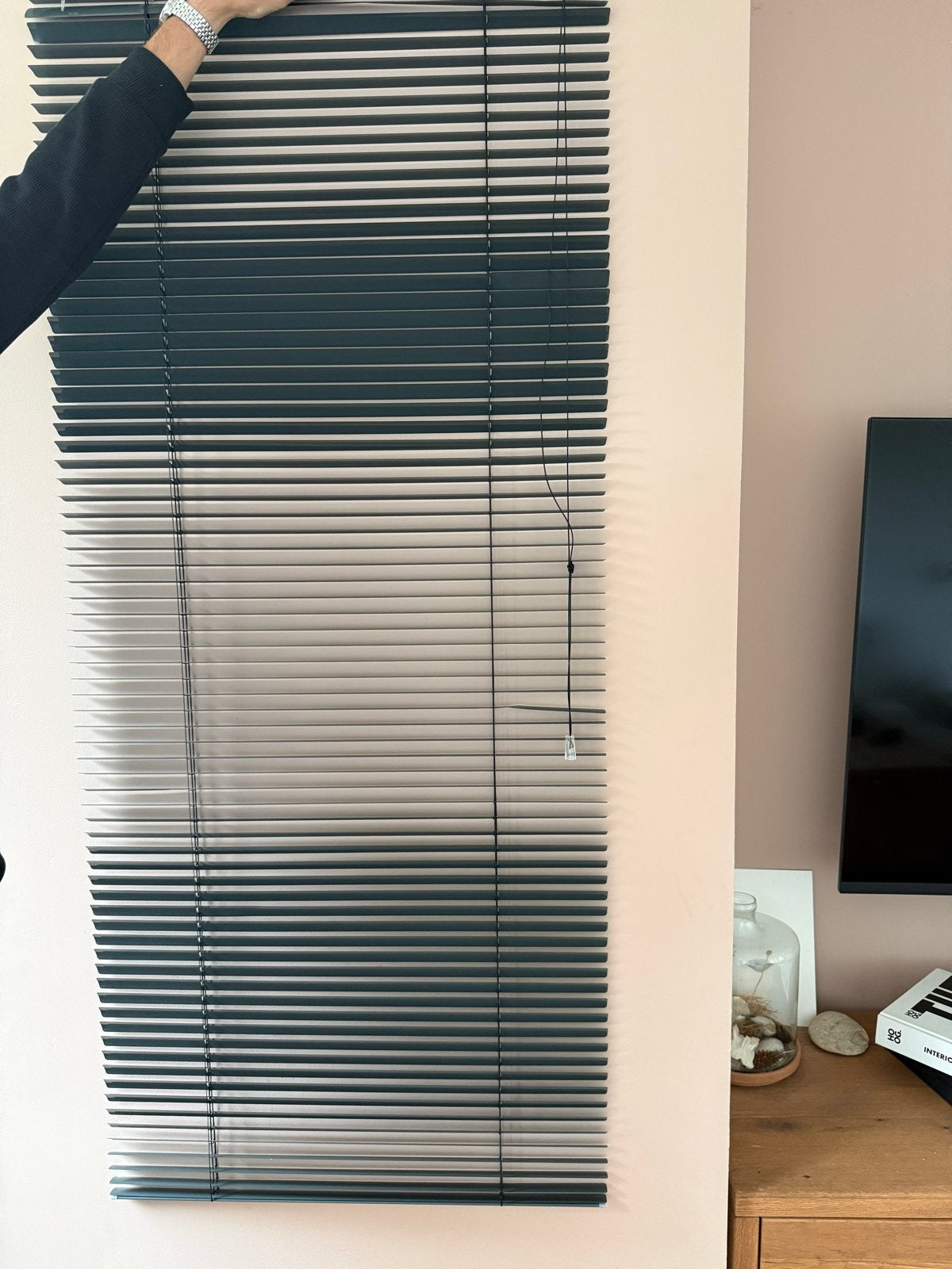 Jaloezieën 142cm x 162cm - Grijs, Ophalen, Gebruikt, Grijs, Jaloezie