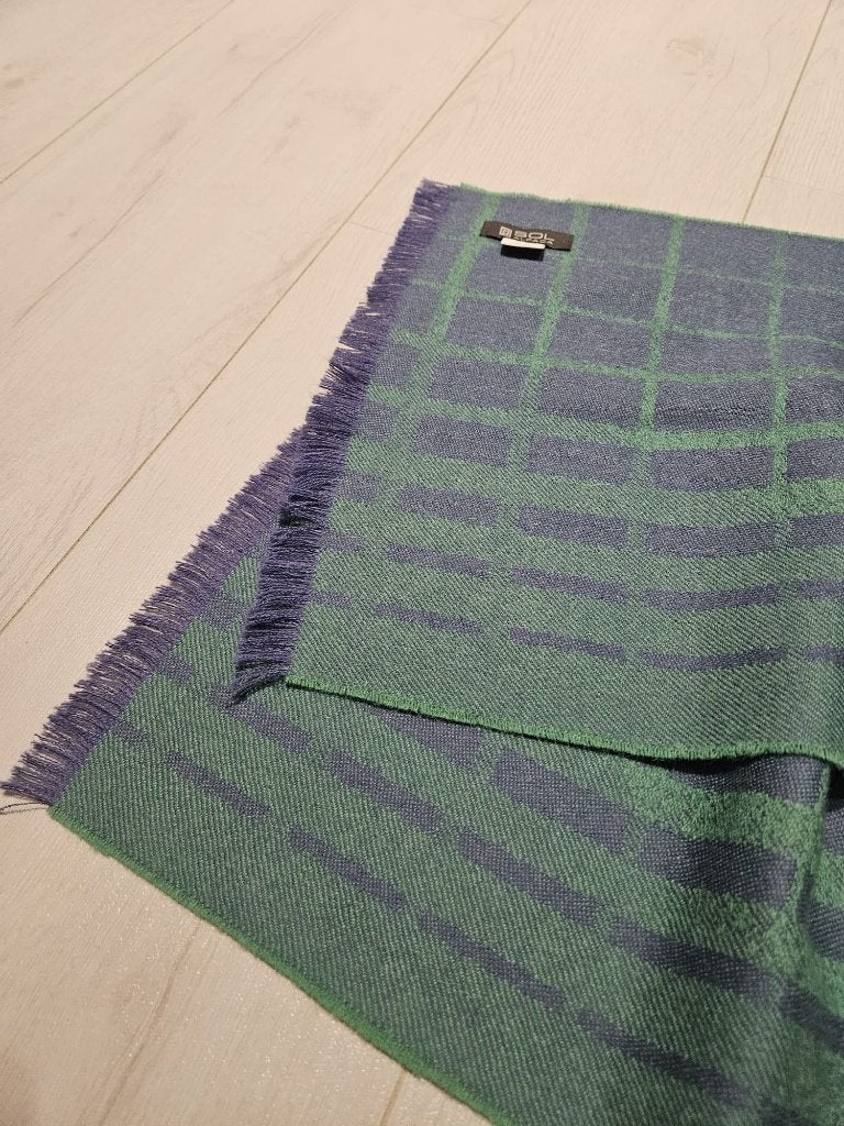 Sol Alpaca sjaal uit Peru 100% baby alpaca groen/blauw, Kleding | Dames, Sol, Verzenden, Nieuw, Sjaal