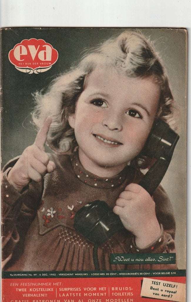 Vintage tijdschrift Eva 1952 n.49 mode recepten huishouden, Verzenden, 1940 tot 1960, Nederland, Tijdschrift