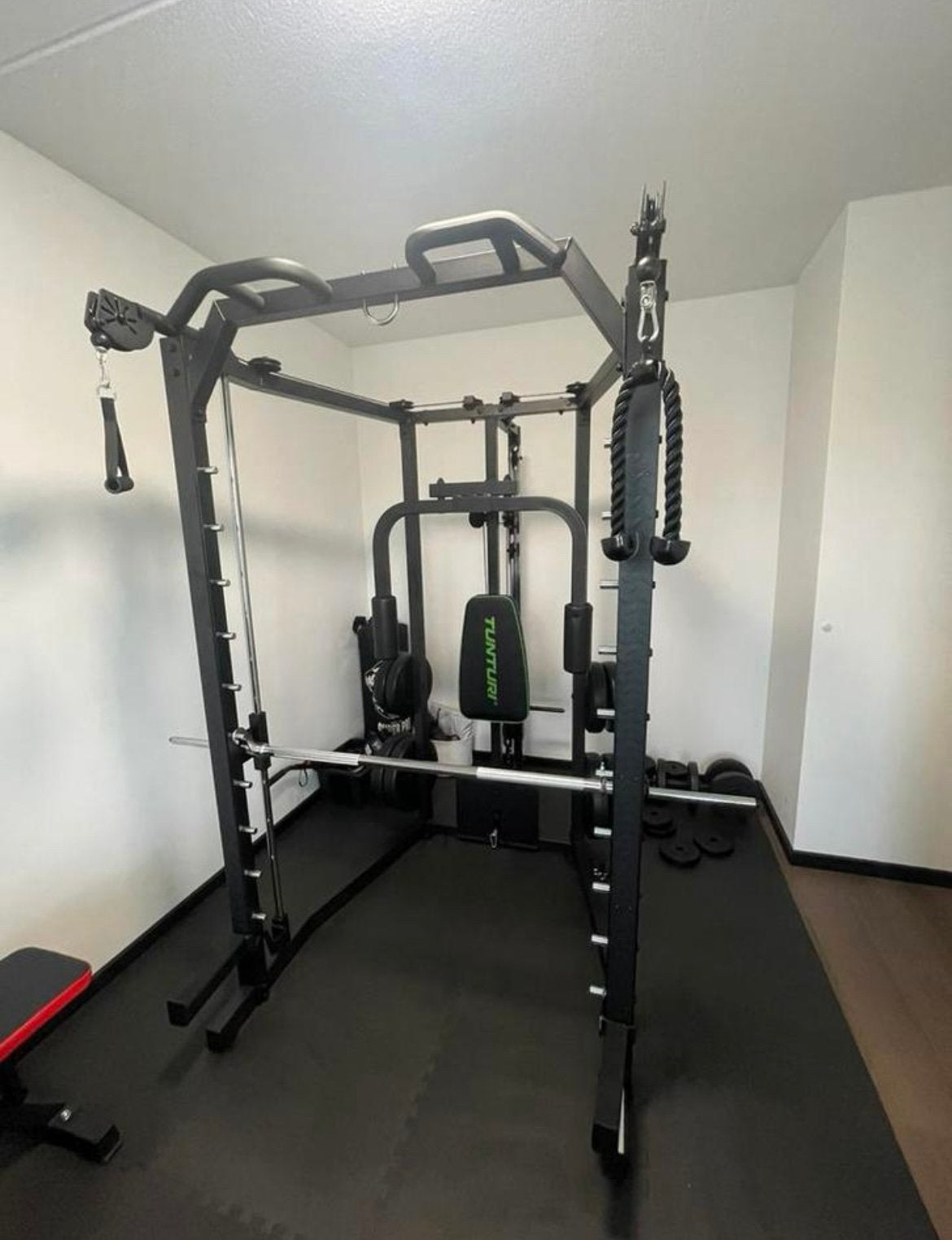 Krachtstation Tunturi SM80 + 100kg+ gewicht 50mm, Ophalen, Zo goed als nieuw, Benen, Overige typen