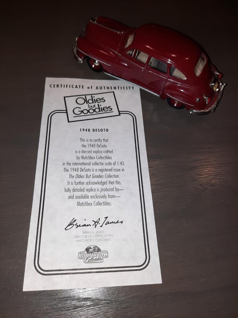 Matchbox Collectibles 1948 DeSoto Die-cast Modelauto, Hobby en Vrije tijd, Modelauto's | 1:43, Ophalen of Verzenden, Zo goed als nieuw
