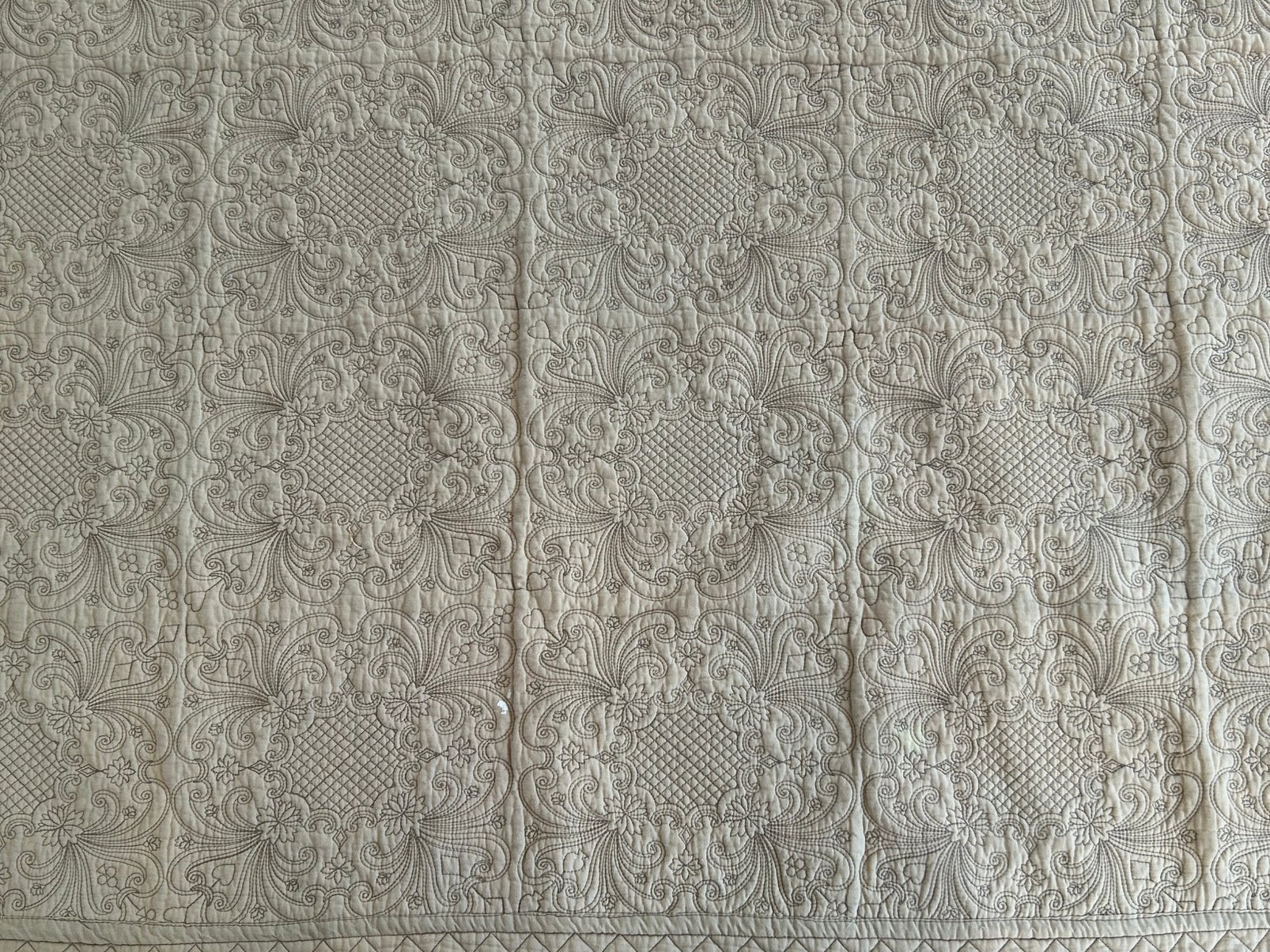 Prachrige grote sprei in olijf & taupe, Huis en Inrichting, Ophalen, Zo goed als nieuw, Rechthoekig, 200 cm of meer