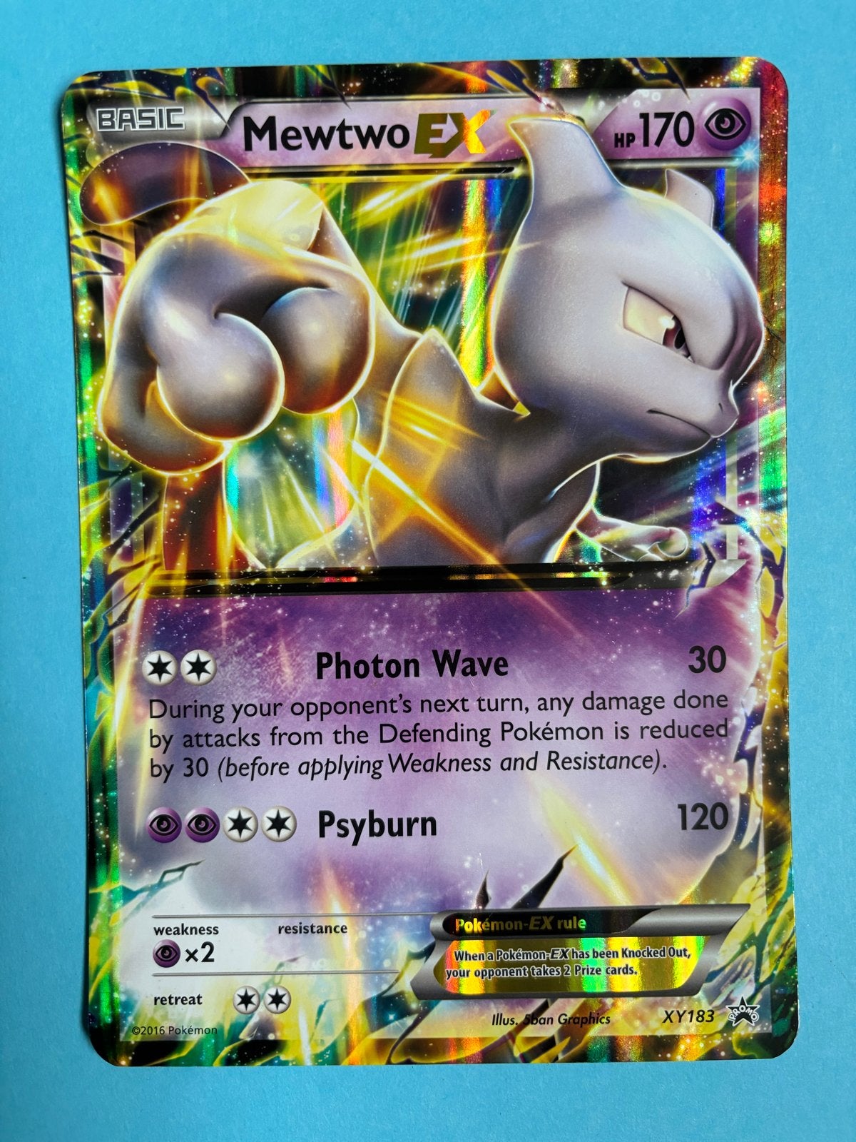Mewtwo EX Pokémon Kaart XY183 - Foil - Zo goed als nieuw, Ophalen of Verzenden, Zo goed als nieuw, Losse kaart, Foil