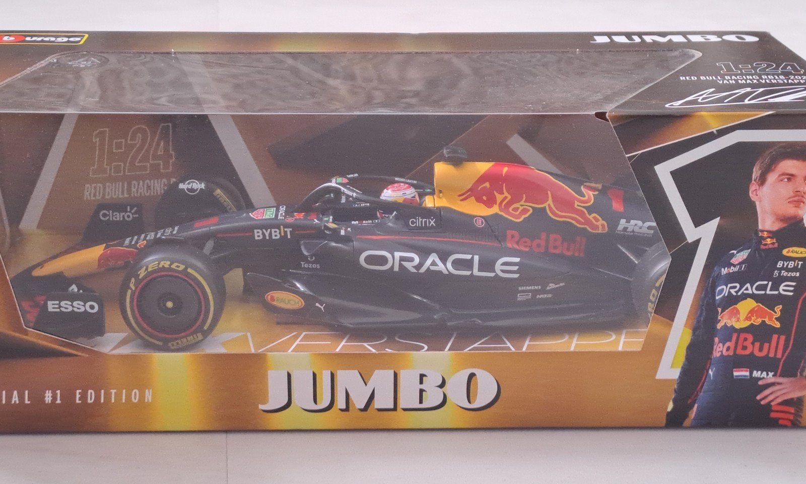 Formule 1 miniatuur Max Verstappen Jumbo editie 2022, Ophalen of Verzenden, Nieuw, Bburago