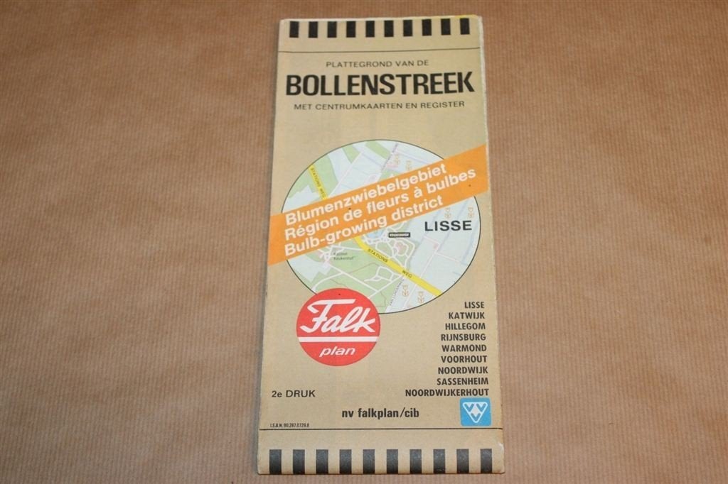 Plattegrond van de Bollenstreek - Falkplan - circa 1980, Ophalen of Verzenden, 1800 tot 2000, Nederland, Landkaart