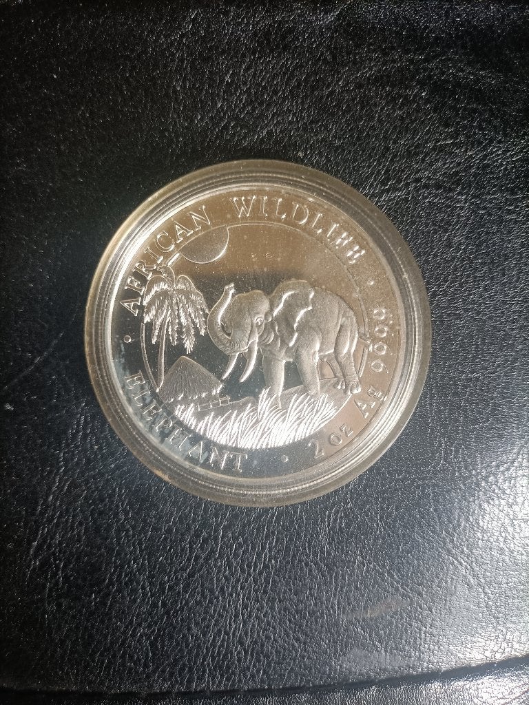 Zilveren 2 oz munt Somalische olifant 2017, Ophalen of Verzenden, Zilver