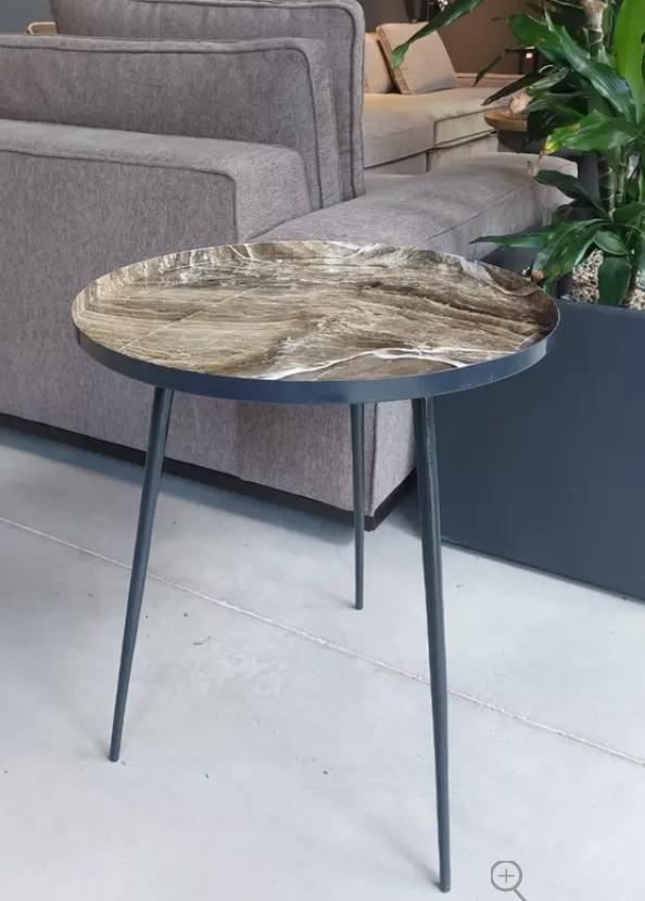 Showroom uitverkoop - Countryfield Bijzettafel Marble grijs, Huis en Inrichting, Tafels | Bijzettafels, Minder dan 55 cm, Metaal of Aluminium