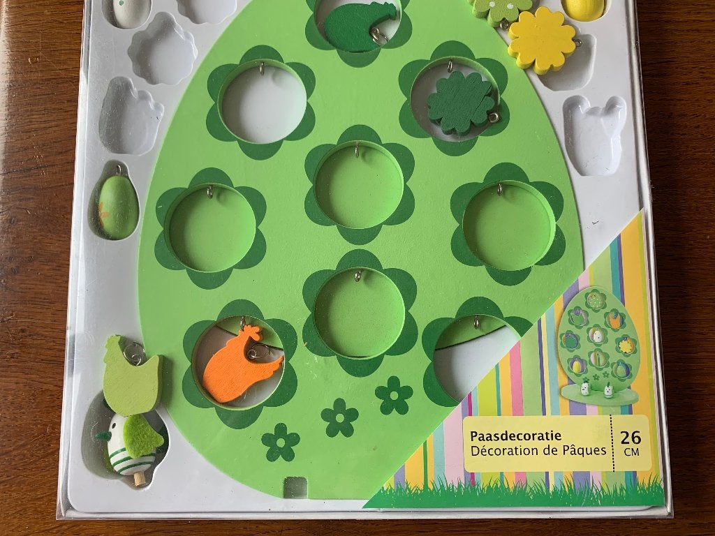 Groot Groen "Paasei" met Stander en Deco van 'Hout' Nieuw, Diversen, Ophalen of Verzenden, Nieuw