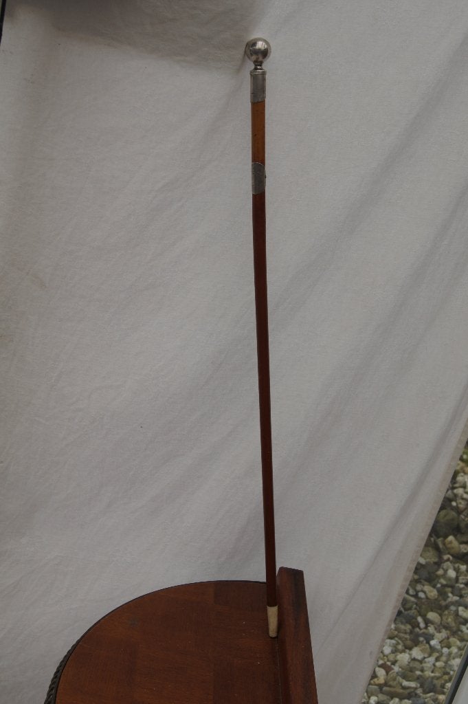 Wandelstok met zilveren dop en schildje, Ophalen of Verzenden, Gebruikt