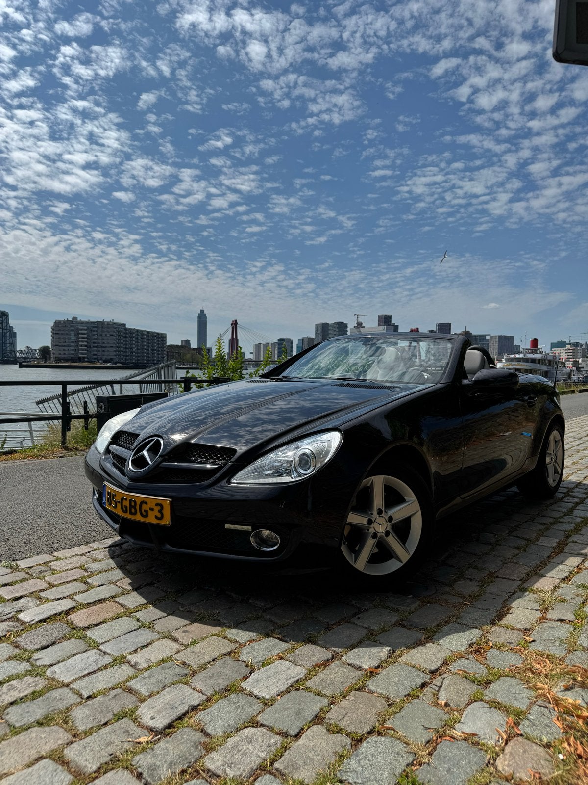 Mercedes-Benz SLK 1.8 Slk200 Kompr AUT 2008 Facelift, Auto's, Achterwielaandrijving, 4 cilinders, Cabriolet, Zwart