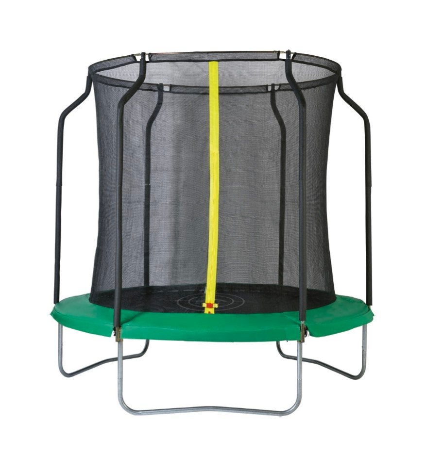 Trampoline met Veiligheidsnet - 250 cm omtrek -Groen/Zwart, Ophalen, Zo goed als nieuw